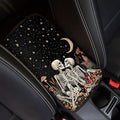 Suobstales Skull Mushroom Moon Star Print Car Armrest Pad Soft Center Console Arm Rest Protector Cover Universal Car Interior Accessories Decoration