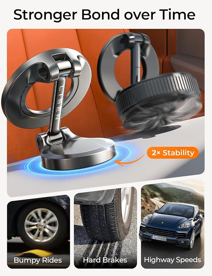 LISEN for MagSafe Car Mount for iPhone 17 Pro Max [24 Strong Magnets] Classic Magnetic Phone Holder for Car Dashboard, Magnet Phone Mount Car Cell Phone Holder for iPhone 17 Pro Max Air 16 15 14 13 12