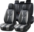 Coverado Car Seat Covers Full Set, Seat Covers for Cars, Front Seat Covers and Back Seat Cover Waterproof Leather Automotive Seat Cover, Universal Car Interior Protectors Cushion for Most Cars