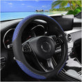 Elastic Car Steering Wheel Cover, 14.5-15 Inch Leather Non Slip Vehicle Steering Wheel Protecter Without Inner Ring, Auto Interior Protection Accessories, Universal Fit (Blue)