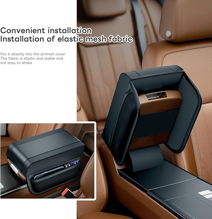 Civenhhd Car Armrest Pad, Universal Armrest Cushion Pad, Leather Armrest Box Pad