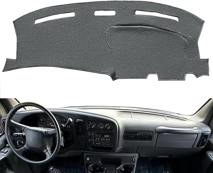 Dash Cover Mat Custom Fit for Chevy Chevrolet Express/GMC Savana Van Dashboard Pad Cap Carpet Protector K200 (Dark Gray)