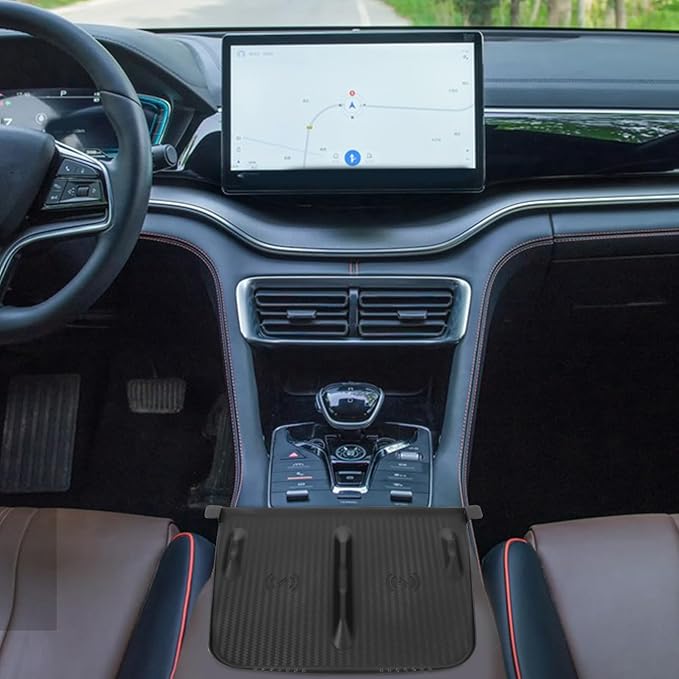 ERINGOGO Charging Pad for Model -Skid Silicone Mat for Center Console Compatible Interior Accessory for Secure Phone Charging Elegant Upgrade