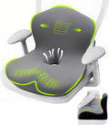 Seat Cushion, Office Chair Cushion, L-Shaped Ergonomic Car Seat Cushions, Memory Foam Chair Cushion, Lumbar Support Pillow for Wheelchair, Car, Home, Office, Desk, Gray