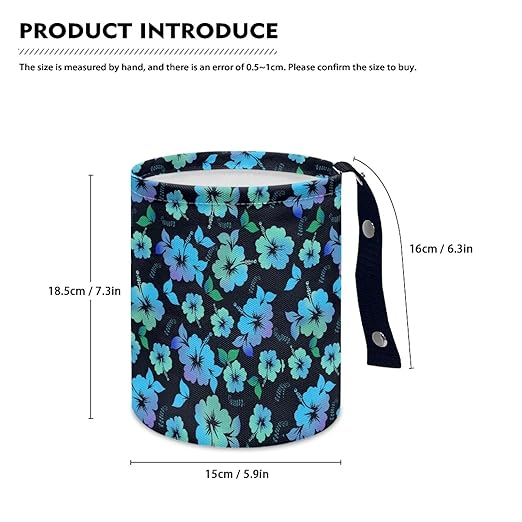 Brosoneto Tropical Hibiscus Flower Cute Car Trash Can for Front Seat, Back Seat, Floor, Headrest, Rubbish Bin Car Accessories Interior Universal Collapsible Garbage Bin