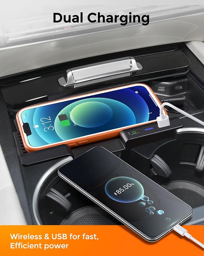 Wireless Charger for Mercedes Benz GLE 2020 2021 2022 & GLS 2024 2023 2022 2021 2020(Without OEM Wireless Charger) Interior Car Accessories, Charging Pad Center Console Phone Charger for Benz GLE GLS