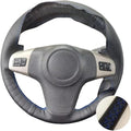 PU Leather Car Steering Wheel Cover for 2009-2017 Corsa (D) & Corsa (D) (3-Spoke) - Enhanced Grip & Comfort(Blue Thread)