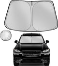 Fonowka Windshield Sun Shade for 2016-2025 Volvo XC90 Foldable Sun Sunshade for Car Front Window Blocks UV Rays and Heat Automotive Interior Protector Custom Fit Accessories