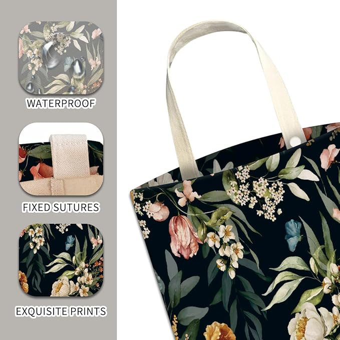 ABUIFDK Car Trash Can, Cute Car Trash Bag, Hanging Car Organizer and Storage Bag, Trash Bin for Car Accessories, Vehicle, Travelling, Camping Watercolor Flowers