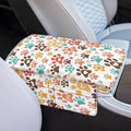 Dreaweet Dog Paw Center Console Armrest Pad Cover Thick Arm Rest Cover for Car Cute Car Accessories for Women Scratch Proof Comfy Car Center Console Cushion Pad with Pockets