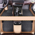KaiLaiCarCustom Automotive Car Floor Mats for 99.99% Sedan SUV Sports Car Men Women Protection Full Coverage Pads Anti-Slip Leather Floor Lining… (Beige+Black Beige)