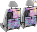 2 Pack Back Seat Car Organizer with Storage Pockets Kick Mats Back Seat Protector Hanging Car Organizer Automotive Seat Back Cover Organizers Watercolor Mermaid Scales Colors