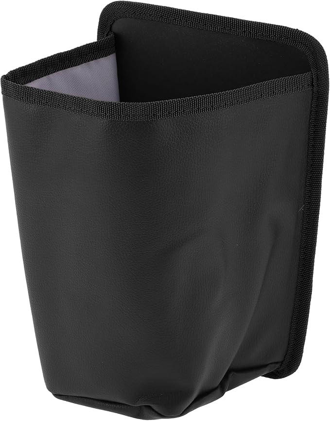 Car Trash Can Front Seats 6.7" Length 4.7" Width 9.8" Height Auto Trash Bin Faux Leather Black Hanging