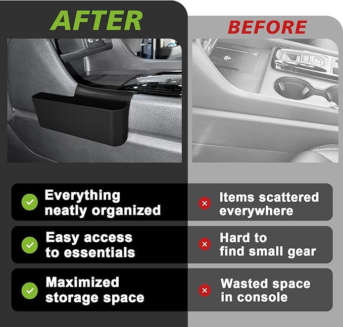Muslogy for 2025 2024 2023 Pilot Center Console Shifter Storage Box ABS Material Console Side Organizer Left & Right Set Compatible with Honda Pilot 2023-2025