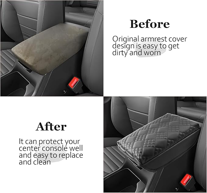 SKTU for 2026 Kia K4 Hatchback Center Console Cover for 2025 2026 Kia K4/2026+ Kia K4 Hatchback Armrest Cover Kia K4 2025 2026 Accessories Soft Console Cushion [Thicken] 2026 K4 Hatchback Seat Box Pad