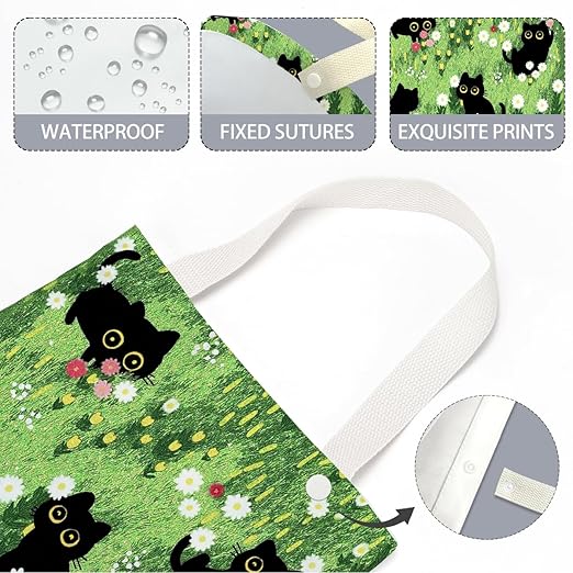 Pykfrhh Black Cat Car Trash Bag, Car Trash Bag Hanging, Waterproof Cars Back Seat Hanging Organizer and Storage Trash Bags for Vehicle Travelling Camping