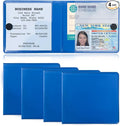 Kewucn 4 PCS Car Registration Insurance Holder, Essential Auto Card Glove Box Organizer, Vehicle Interior Accessories Perfect for Most Car, Truck, SUV (10.55''×4.8'', Blue)