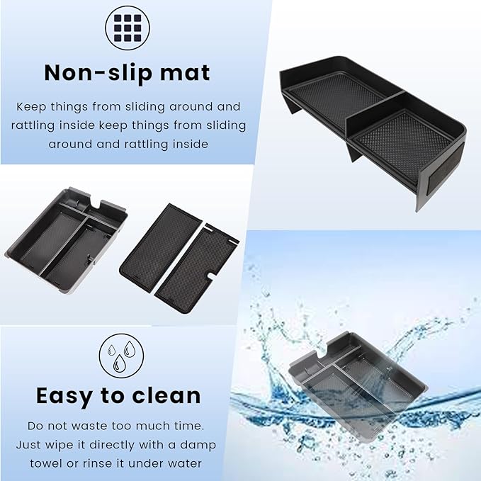 Neepiar 3PCS Center Console Organizer Compatible with 2023-2026 Honda Pilot 2026 Honda Passport Hidden Storage Tray Armrest Storage Tray Insert Divider Slot Box Secondary Interior Accessories