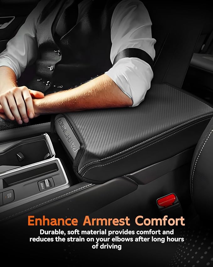 CDEFG for Nissan Pathfinder 2022-2025 2026 Center Console Cover Armrest Box Cover for Pathfinder (S, SV, SL, Rock Creek, Platinum) Accessories Console Arm Rest Protector