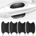 4 PCS Car Door Handle Scratch Protector Sticker, 3D Black Carbon Fiber Anti-Scratches Car Door Handle Cup Protector, Universal Device Fit for Most Cars