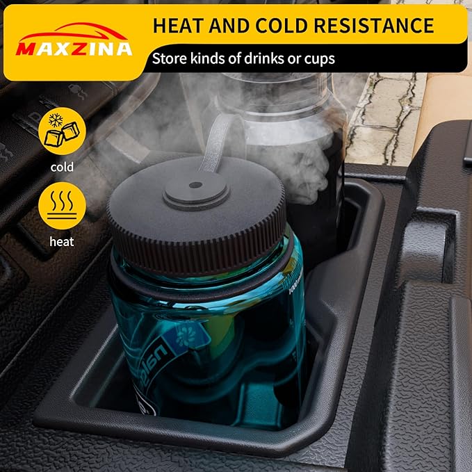 Maxzina Cup Holder Compatible with 2024 2025 Toyota Tacoma (Not Manual Transmission) Center Console Cup Holder Silicone Insert Black Bottle Holder Interior Decoration for 2024 Tacoma Accessories