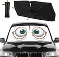 DOPINDU Funny Eyes Car Windshield Sun Shade Umbrella Bendable Handle Foldable Funny Sunshade for Car Windshield Block UV Rays Keep Vehicle Cool for Most Sedans SUV Trucks Cars 57"x30"