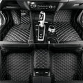 Yaruicar Custom Personalized Floor Mats for Cars Luxury Full Coverage All Car Floor Mats Anti-Slip Leather Car Mat Set Trucks & SUVs Trucks Automotive Floor Mats Liners (Black Gold)