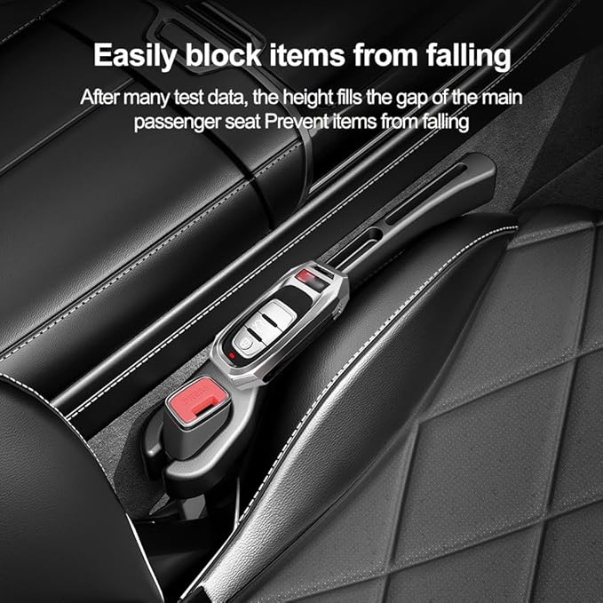 2PCS Car Seat Gap Filler Organizer with Phone Holder,[Upgrade Version] Car Seat Gap Organizer for Prevent Falling,Essential Car Accessories Car Side Seat Gap Filler (Red)