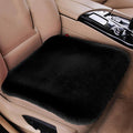 Plush Car Seat Cushion, Soft Warm Fuzzy Faux Rabbit Fur Fluffy Plush Auto Seat Cover Vehicle Car Front and Back Seat Protector Pad with Non-Slip Backing Cushion Interior Universal Fit (Black,Front*1)