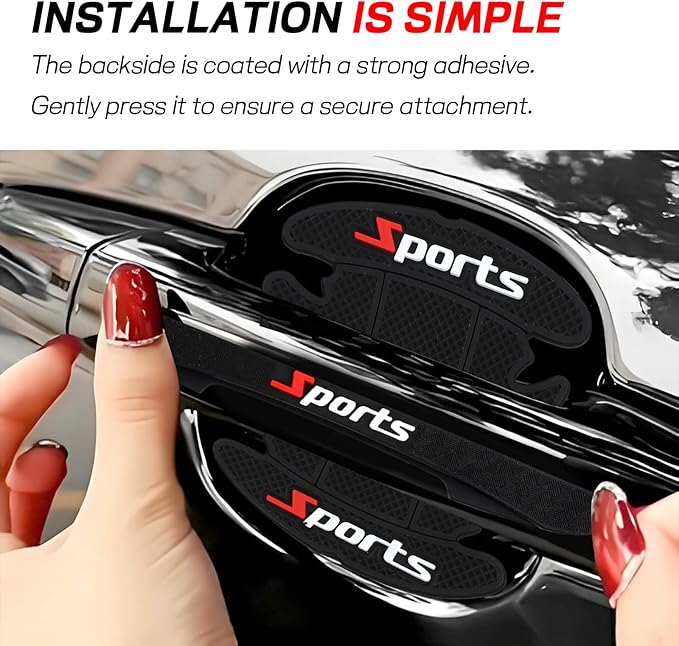 Hovom 8PCS Car Door Handle Protector, Sports Car Door Handle Bowl Sticker, Anti-Scratch Auto Doors Handles Paint Guard Cover, Vehicle Doors Handles Cup Stickers Scratch Protector (Black)