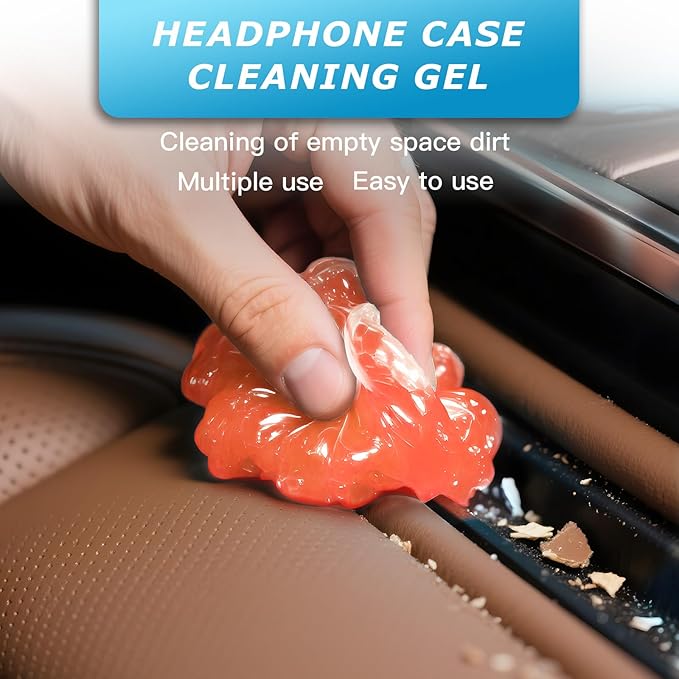 Car Cleaning Gel,Reusable Car Cleaning Putty for Interior Detailing, Car Cleaning Supplies, Auto Detailing Tools, Car Slime for Dust Removal, Car Accessories Interior, Car Cleaning Kit(Orange, 0.8 OZ)