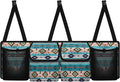 CLOHOMIN Blue Aztec Trunk Organizer for Car Fashion Car Storage Oraganizer Washable Back Seat Hanging Storage with 4 Large Pockets Multi Cargo Storage Bag for SUV Car Sedan