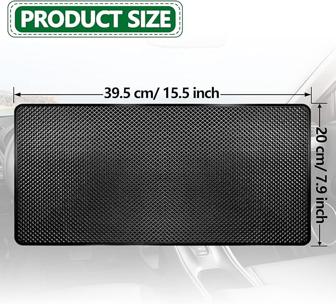 Dashboard mat Rubber Non-Slip mat, 15.7"x7.8" Large Size car Non-Slip mat, car Dashboard Accessories for car Interior Organizer.