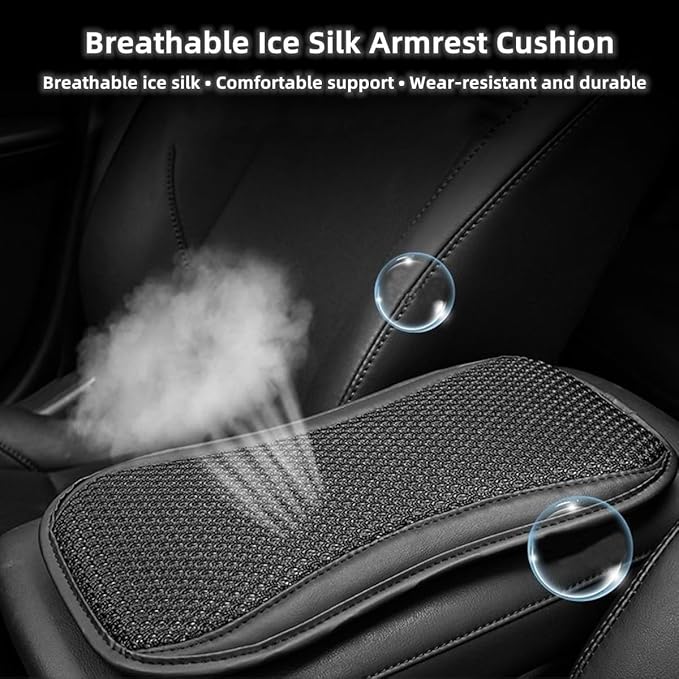 RAKSONIC Upgrade Car Console Armrest Pad,Car Armrest Cushion,Premium Material Car Armrest Cover,Universal Car Center Console Pillow,Car Accessories(Black1)