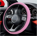 Car Steering Wheel Cover, 15 Inches Automotive Steering Wheel Protector, Elastic Stretch Steering Wheel Cover for Most Vehicles, Universal Interior Decor Car Accessories (Pink)