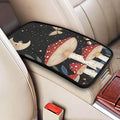 Universal Car Center Console Cushion Pad, Butterfly Red Mushroom Soft Waterproof Car Center Console Cover Auto Armrest Seat Box Cover Protector for Most Vehicle SUV Truck Car