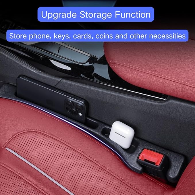 YOYOKIT 2PCS Car Seat Gap Filler, Universal No Drop Seat Guard Organizer, Stocking Stuffers for Men Women, Car Accessories Between Seat & Console for Car, SUV, Truck (Black)
