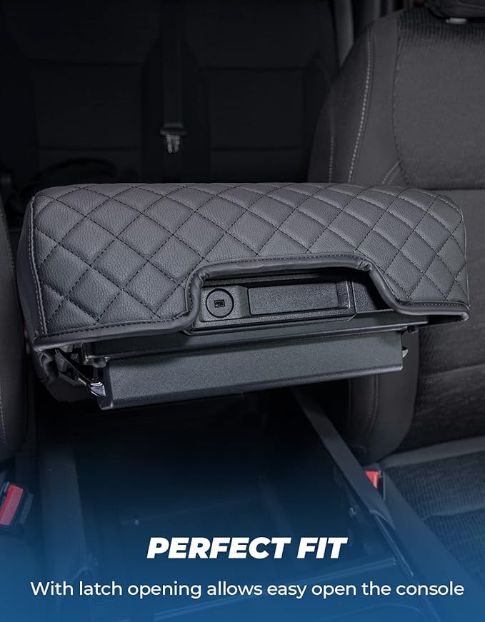 ISSYAUTO Center Console Cover Compatible with 2021 2022 2023 2024 2025 Ford F150 Armrest Cover Leather Arm Rest Cover Middle Console Cover Armrest Box Protective Cover