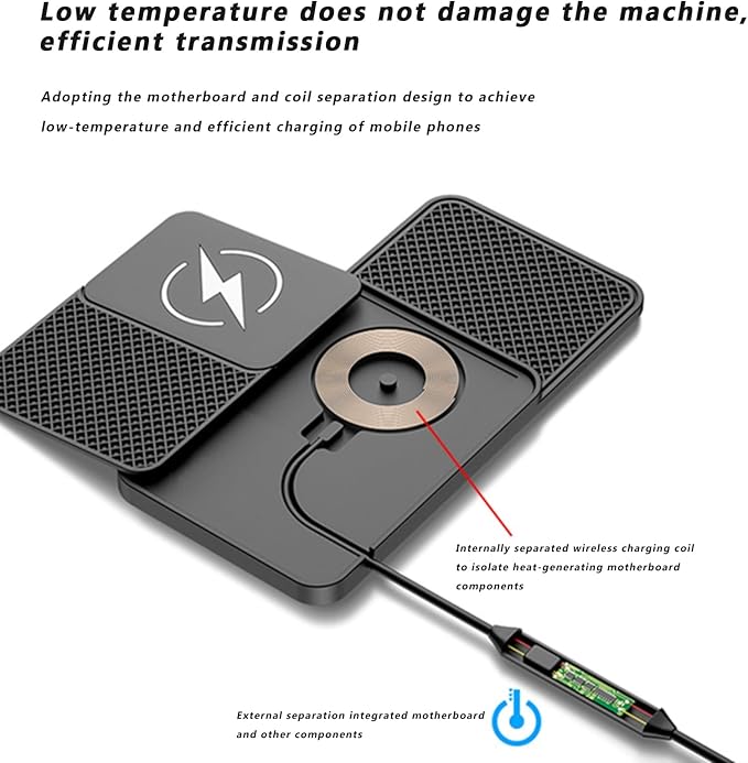 Car Wireless Phone Charger for Mercedes Benz GLB 180 180d 200 200d 220d 250, Non-Slip Fast Inductive Chargers Charging Pad Type-C Fastcharger Auto Electronic Accessories