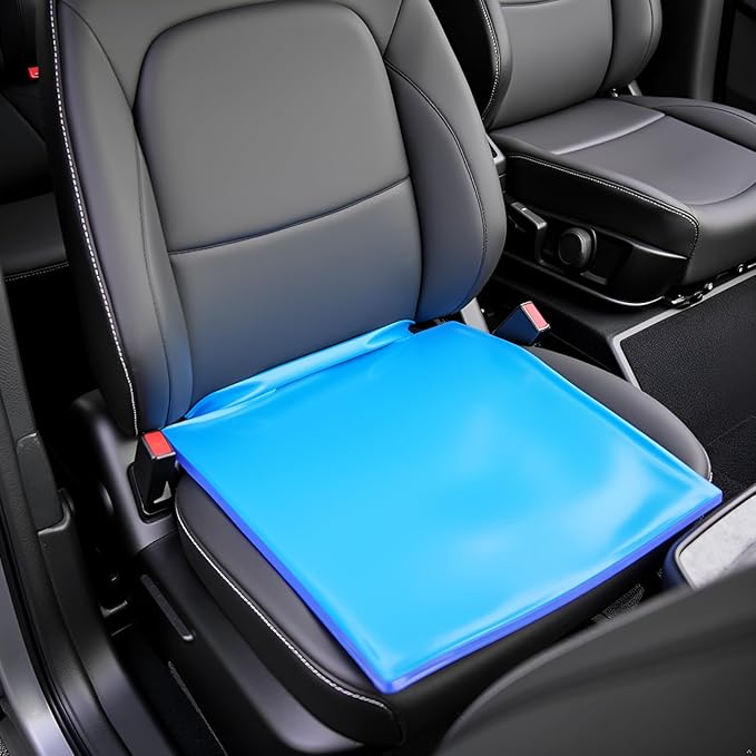 Car Seat Gel Pad Seat Cushion Shock Absorbing Mat Comfort Reduce Fatigue Pad DIY Soft Cool Auto Seat Pad Office Chair Dirt Bike Motorcycle Truck Long Drive Seat Pad 35 x 35 x 1cm