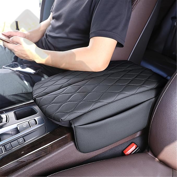 Center Console Cover,Compatible with BMW X5 F15 2014-2018 X6 F16 2015-2019 Car Armrest Box Pad Soft Leather Elbow Support Arm Rest Cushion(Brown)
