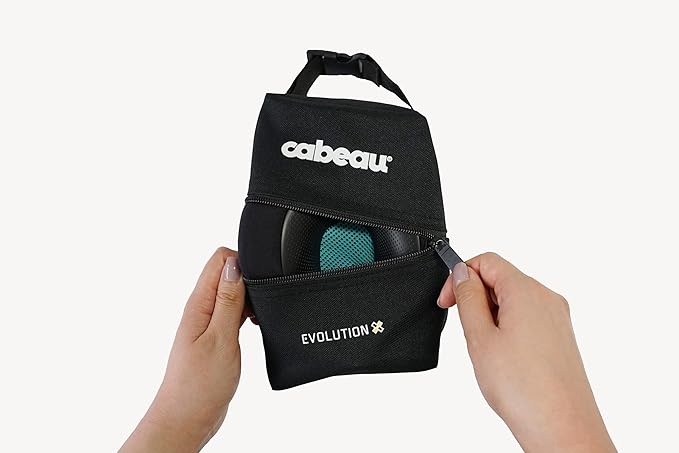 Cabeau Travel Pillow for Long Flights – Evolution X - Memory Foam Neck Support - Comfort On-The-Go for Airplane, Train, and Car (Diamond) with Evolution X Travel Bag - Black