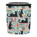Black Cat Cute Pattern Car Trash Can, Suitable for Rear Seats and Behind The Center Console
