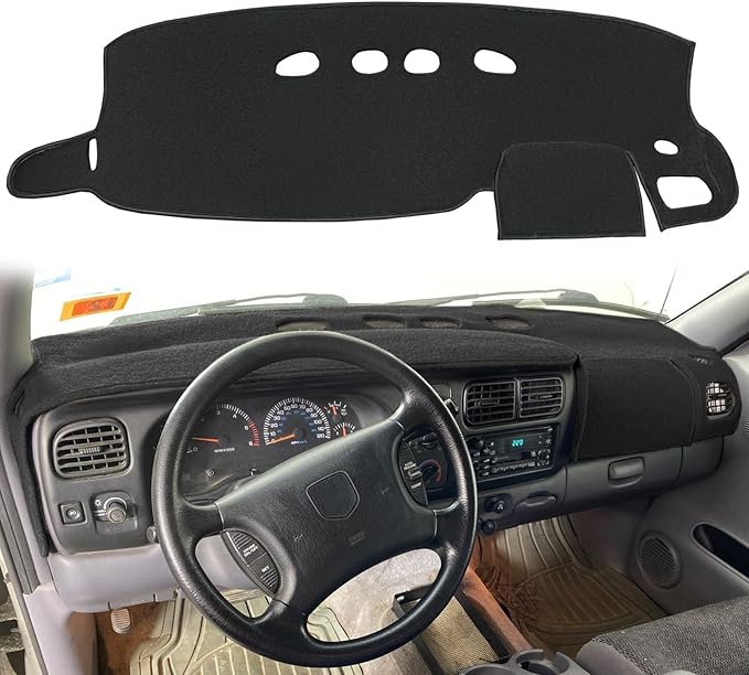 Dash Cover Mat Custom Fit for Dodge Dakota Durango Dashboard Cap Pad Carpet Protector K302 (Black)
