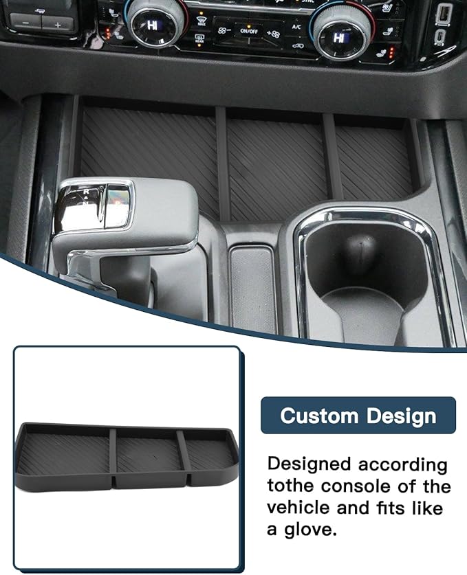 Ruiya 2026 Silverado Sierra Lower Console Organizer Compatible with 2023-2026 Chevy Silverado/GMC Sierra 1500 Accessories Console Organizer 2026 Silverado & Sierra (Full Console w/Bucket Seats ONLY)