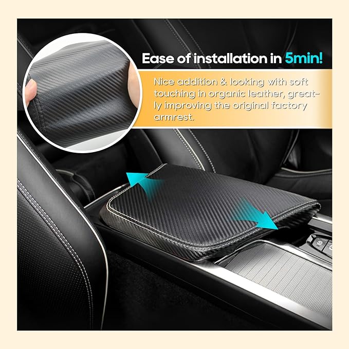 LFOTPP Central Console Armrest Box Cover Fit for Volov 2021 2022 2023 2024 2025 2026 XC60 S60 SPA Cover Car Armrest Cover Auto Center Console Pad (XC60 S60 Carbon Fiber)