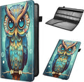 Mxfdegf Car Registration & Insurance Holder, Leather Glove Box Organizer, Cool Accessories for ID, Driver's License Cards & Essential Documents, Business Cards, Men & Women, Fantasy Owl