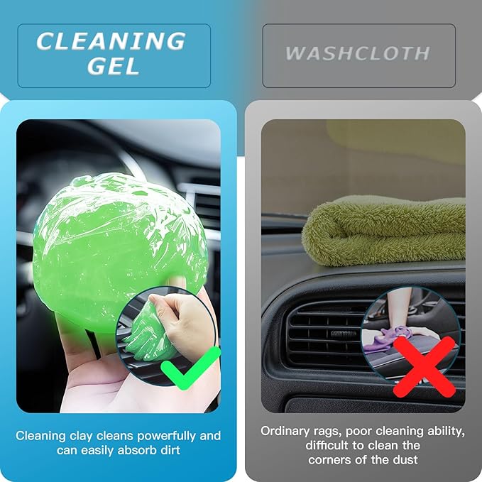 MysticHome for Car Cleaning Gel 160g,Reusable Cleaning Putty for Interior Detailing PC Keyboard, Car Cleaning Supplies, Auto Detailing Tools, Car Slime for Dust Removal, Cleaning Kit(Green, 5.0 OZ)