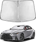 EcoNour Windshield Sun Shade Compatible for Lexus IS300/IS350/IS500/IS250/IS200t 2014-2026 | Sedan Front Window Sun Visor Protector | Foldable 4-Layer Sunshade | Blocks UV Rays & Reduces Interior Heat