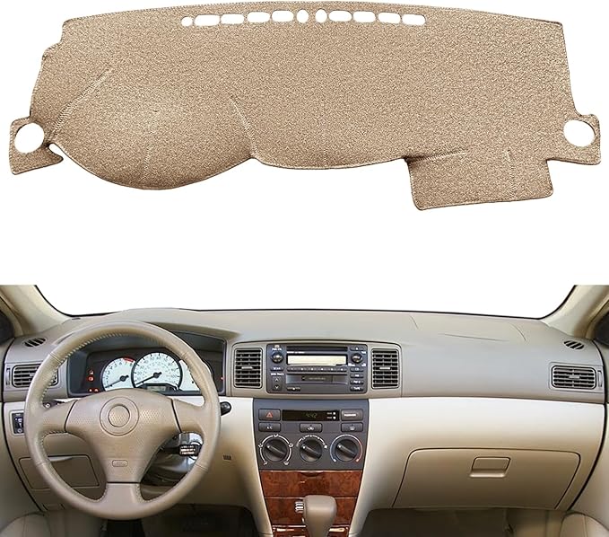 Dashboard Cover Dash Cover Mat Pad Custom Fit for Toyota Corolla 2003 2004 2005 2006 2007 2008 Dash Cap Carpet Protector (Beige) Z01